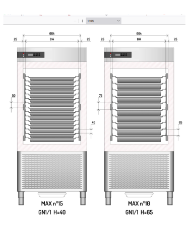 Blast chiller 10 -15 pans GN 1/1 or cm 60 x 40...