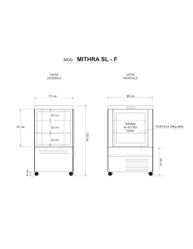 Pastry and Ice Cream Showcase with four-sided...