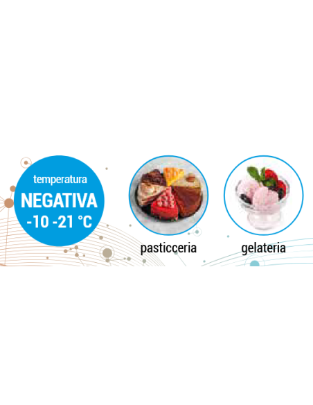 Vetrina pasticceria e gelateria con quattro lati vetro - Temperatura -10°-21°C - Cm 69 x 72 x 187 h