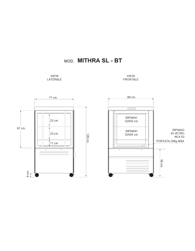 Vitrina para pastelería y heladería con cuatro...