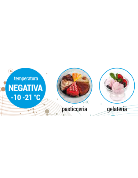 Vitrina para pastelería y heladería con cuatro lados de cristal - Temperatura +2 +10°C - cm 69 x 72 x 187 h