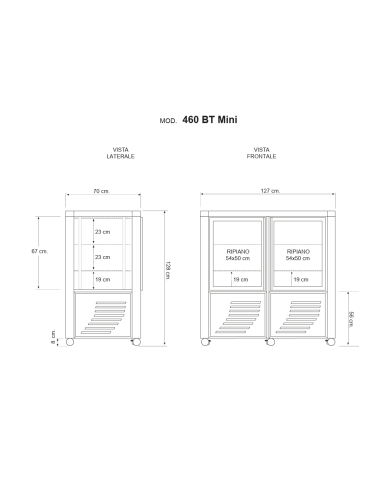 Pastry and ice cream display case with...