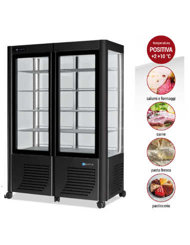 Refrigerated display case with exposure on all...