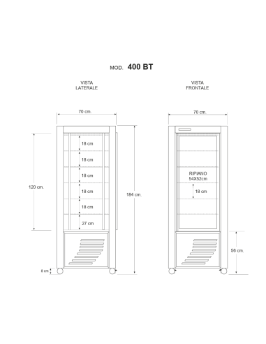 Vitrina refrigerada con exposición en todos los...