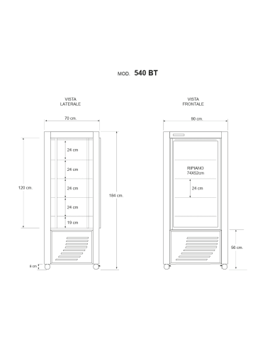 Pastry Showcase with display on all sides -...