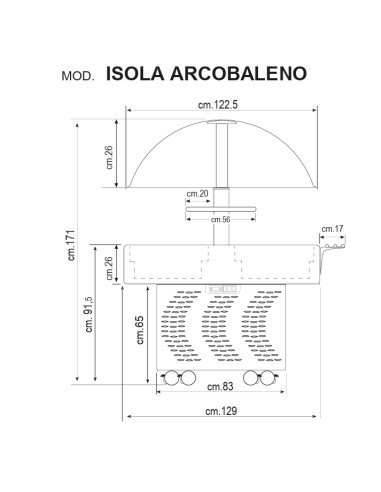 Isola espositiva Refrigerata con mensole -...