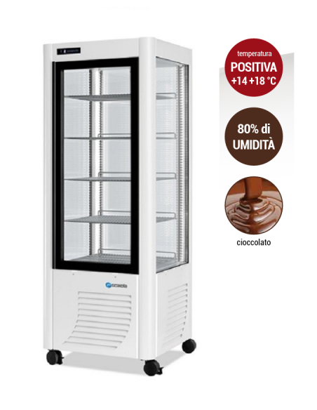 Refrigerated display case for chocolate - Temperature +14/+18 °C - cm 70 x 70 x 184 h
