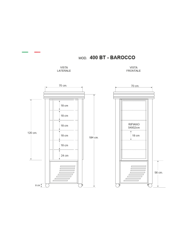 Pastry Showcase with display on all sides -...