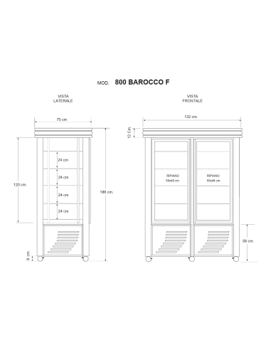 Vitrina refrigerada con exposición en todos los...