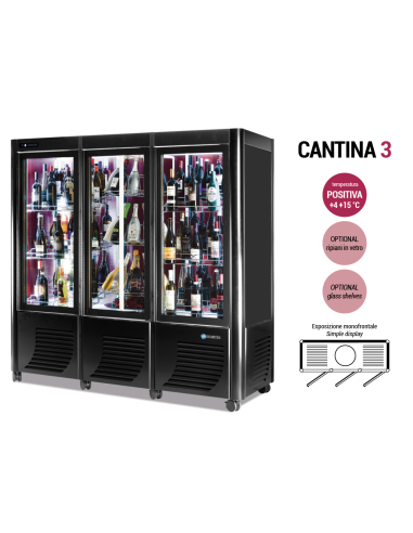Vitrina de vinos - Temperatura +4 +15 °C - cm...