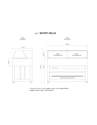 Buffet display with manual opening -...