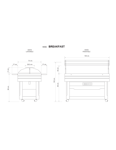 Expositor buffet de madera con apertura...