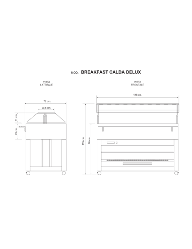 Hot buffet display with fixed cover...