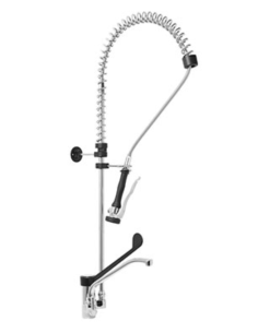 Single-hole prewash shower group with clinical lever and...