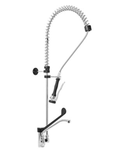 Single-hole prewash shower group with clinical lever and hand shower - Channel cm 25