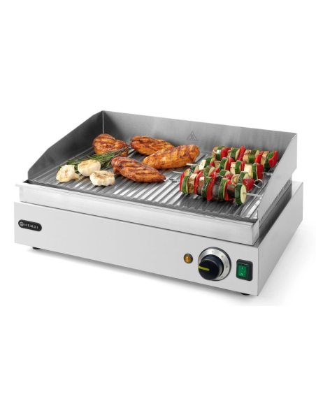 Electric FryTop with Ribbed Plate - cm 52.7 x 40.4 x 22.3 h