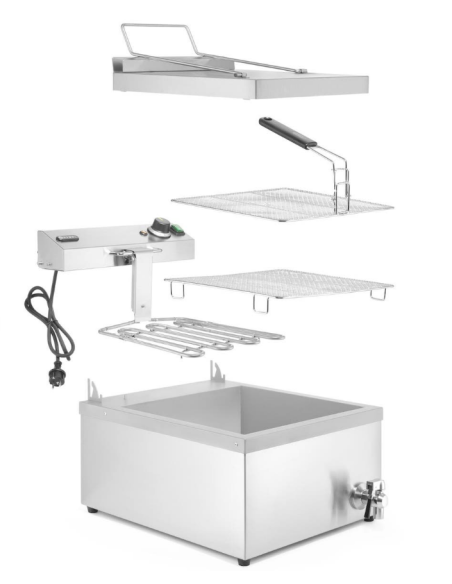 Freidora eléctrica para tortitas - Tazón Litros12 - cm 63 x 86 x 43.8 h