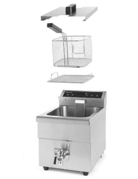 Freidora de inducción con grifo - Capacidad 8 Litros- cm 28.8 x 61.9 x 40.8 h