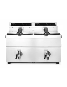Double Tank Induction Fryer with Faucet - Capacity 16...