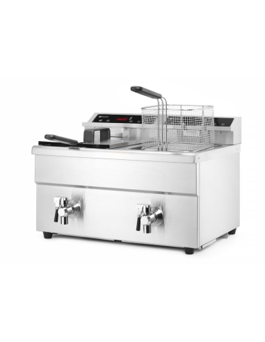 Double Tank Induction Fryer with Faucet -...