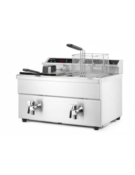 Double Tank Induction Fryer with Faucet - Capacity 16 Litres- cm 57.7 x 60.9 x 41 h