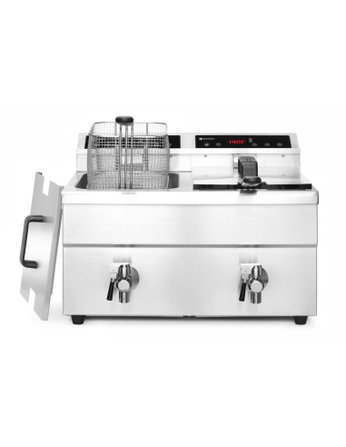 Double Tank Induction Fryer with Faucet -...