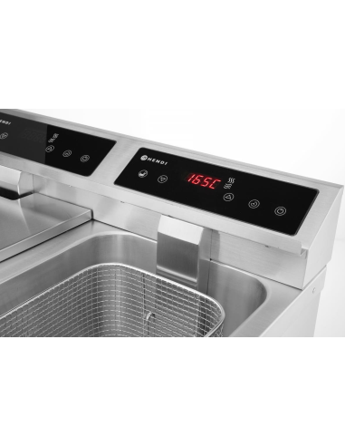Double Tank Induction Fryer with Faucet -...