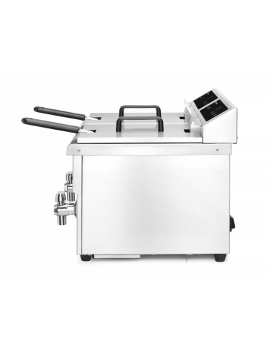 Double Tank Induction Fryer with Faucet -...