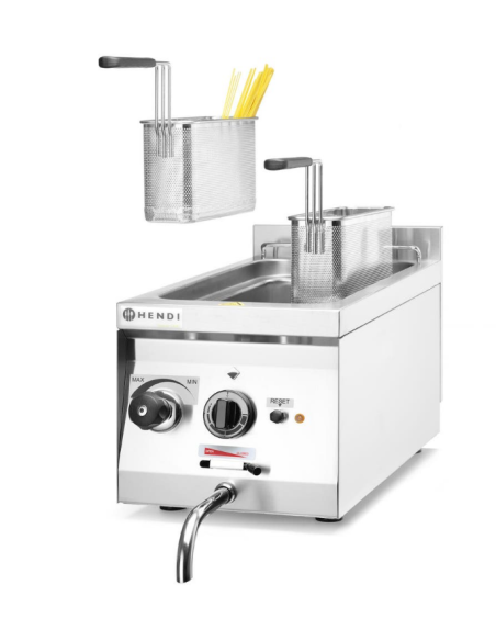 Cuecepastas eléctrico de sobremesa capacidad 2 cestas con grifo - cm 33 x 60 x 38 h