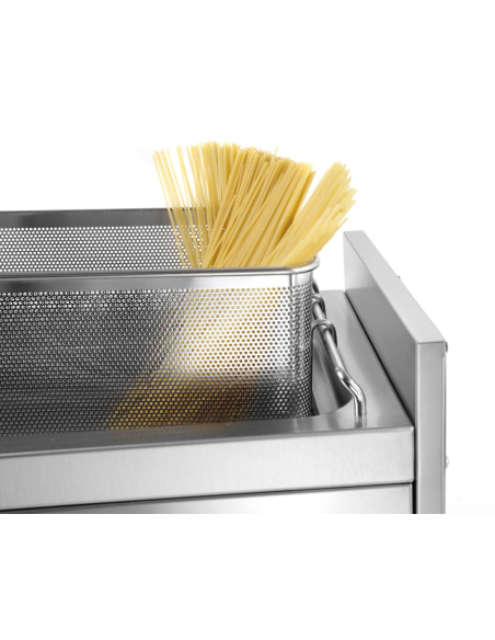 Cuecepastas eléctrico de sobremesa capacidad 2 cestas con grifo - cm 33 x 60 x 38 h