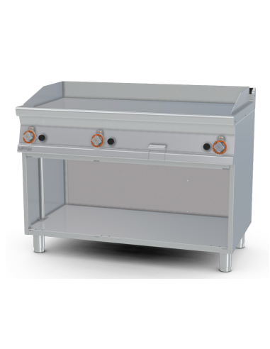 Fry top a gas - Piastra liscia al cromo - cm...