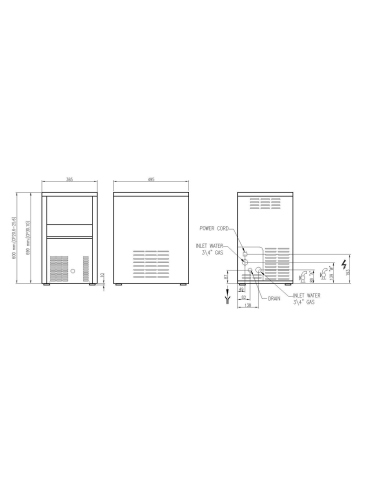 Full Cube Ice Maker - Production 25 Kg in 24 h...