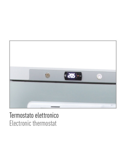 Vetrina refrigerata con porta vetro - Temp. +2°C / +10°C - cm 60 x 62.5 x 186 h