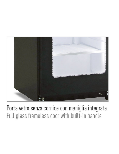 Vetrina refrigerata con porta vetro - Temp. +2°C / +10°C - cm 60 x 62.5 x 186 h