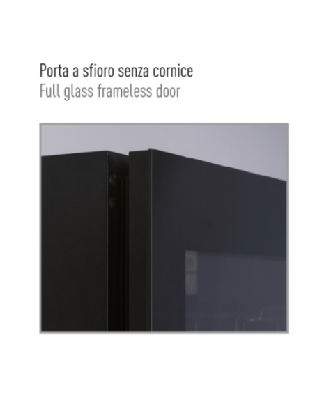 Refrigerated display cabinet with glass doors – 405 Lt – 0/+10 °C – 59.5 x 69 x 180 cm