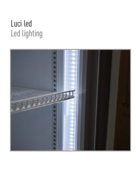 Refrigerated display cabinet with sliding doors – 607 Lt – 0/+10 °C – 94 x 61.5 x 198.3 cm