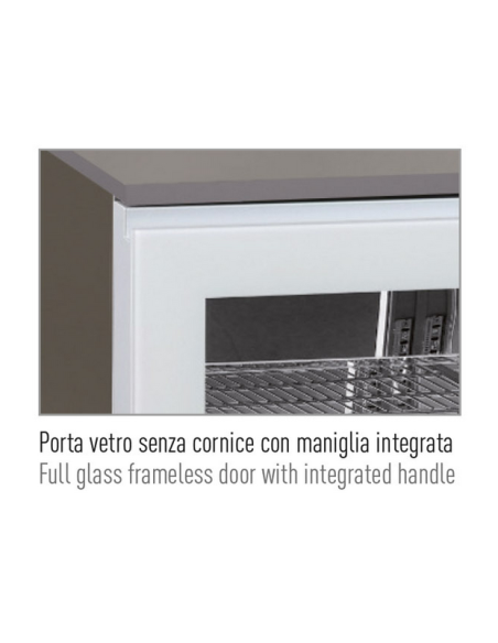 Retrobanco inox con 2 porte - Capacità litri 150 - Cm 90 x 52,6 x 83,5 h