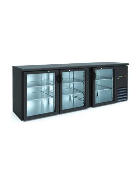 Refrigerated back counter 3 glass doors – 445 litres – 200.2 x 53.5 x 86 cm
