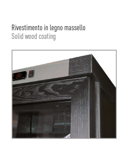 Refrigerated wine display 382 liters in walnut wood dual temperature – 65.5 x 63.5 x 188 cm
