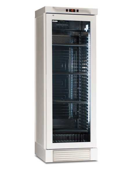 Vitrina refrigerada para vino 382 litros en madera blanca doble temperatura – 65.5 x 63.5 x 188 cm