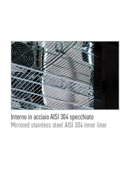 Vitrina refrigerada para vino color negro – 477 litros – monotemperatura 0/+10 °C – 90 x 54 x 182 cm