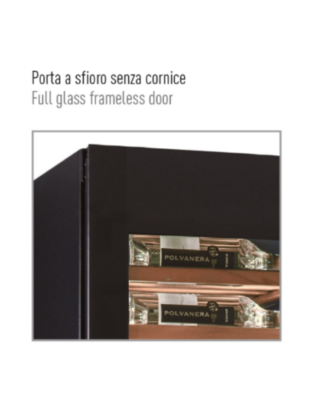 Vetrina refrigerata per vino - Doppia temperatura +2 + 12°C / +12°C+20°C - cm 59.5 x 55 x 180.4 h