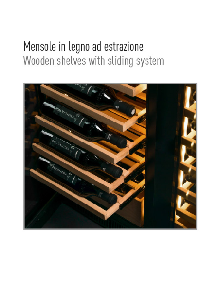 Refrigerated display case for wine - Temperature +2 +20°C - cm 45 x 70 x 180.4 h