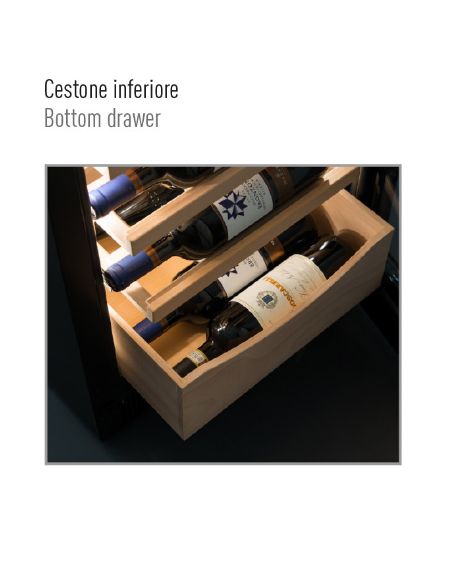 Vetrina refrigerata per vino - Doppia Temperatura - cm 45 x 69 x 180.4 h