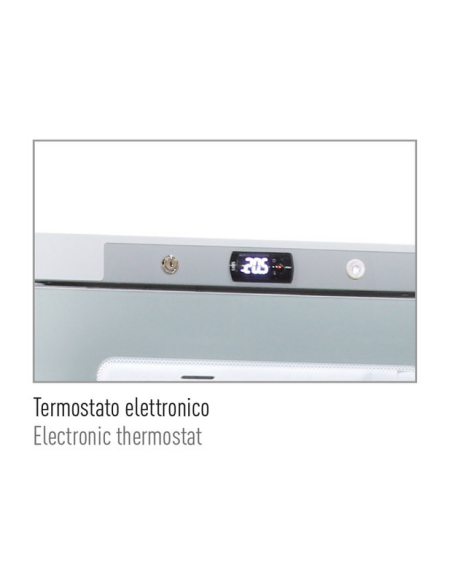 Armario congelador con puerta de cristal - 400 Lt - Temperatura -22°C / -15°C