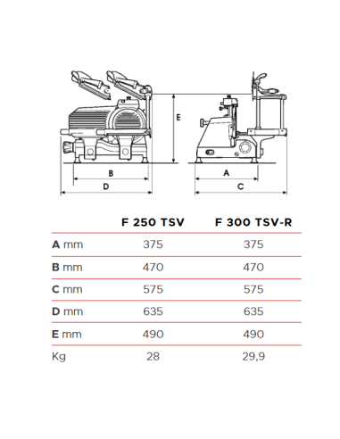 Professional vertical slicer - Blade 250 mm