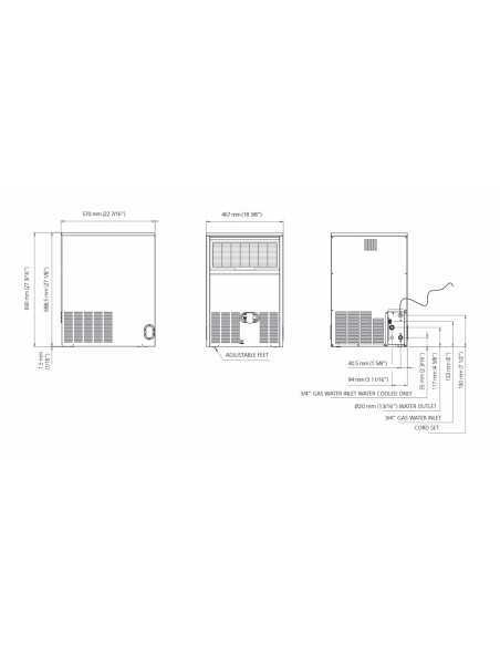 Fabbricatore ghiaccio cubetto pieno - Aria/Acqua kg 40/38