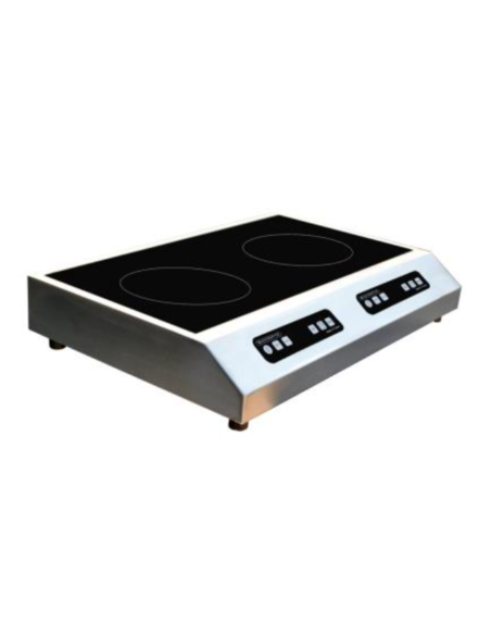 Placa de inducción con 2 zonas de cocción - Zonas de inducción ø cm 18 - Energía 3500W
