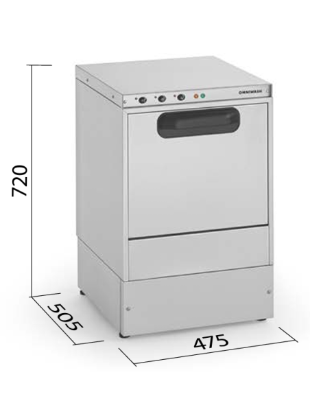 Lavabicchieri cesto quadrato da 40x40 - senza Pompa di Scarico - Dimensioni cm 47.5 x 50.5 x 72 h