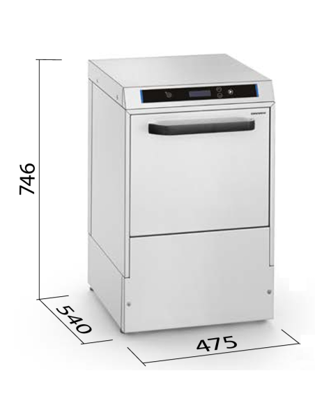 40x40 Square Basket Washer - with Drain Pump - Dimensions cm 47.5 x 54 x 74.6 h